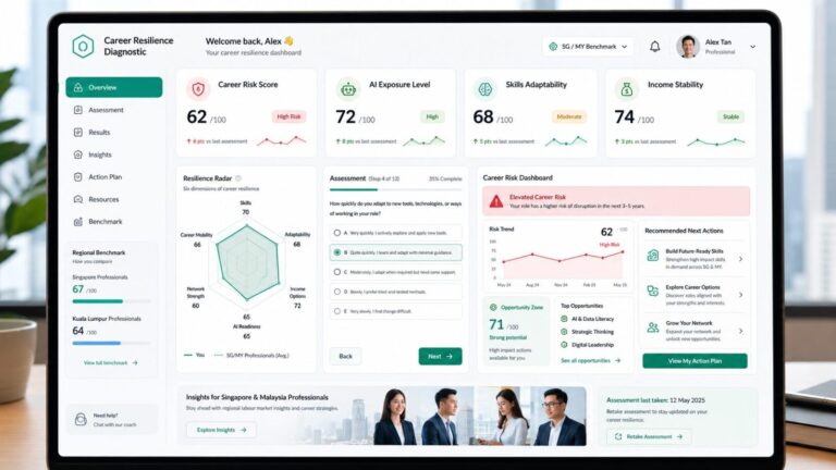 career resilience diagnostic dashboard for Singapore and Malaysia professionals