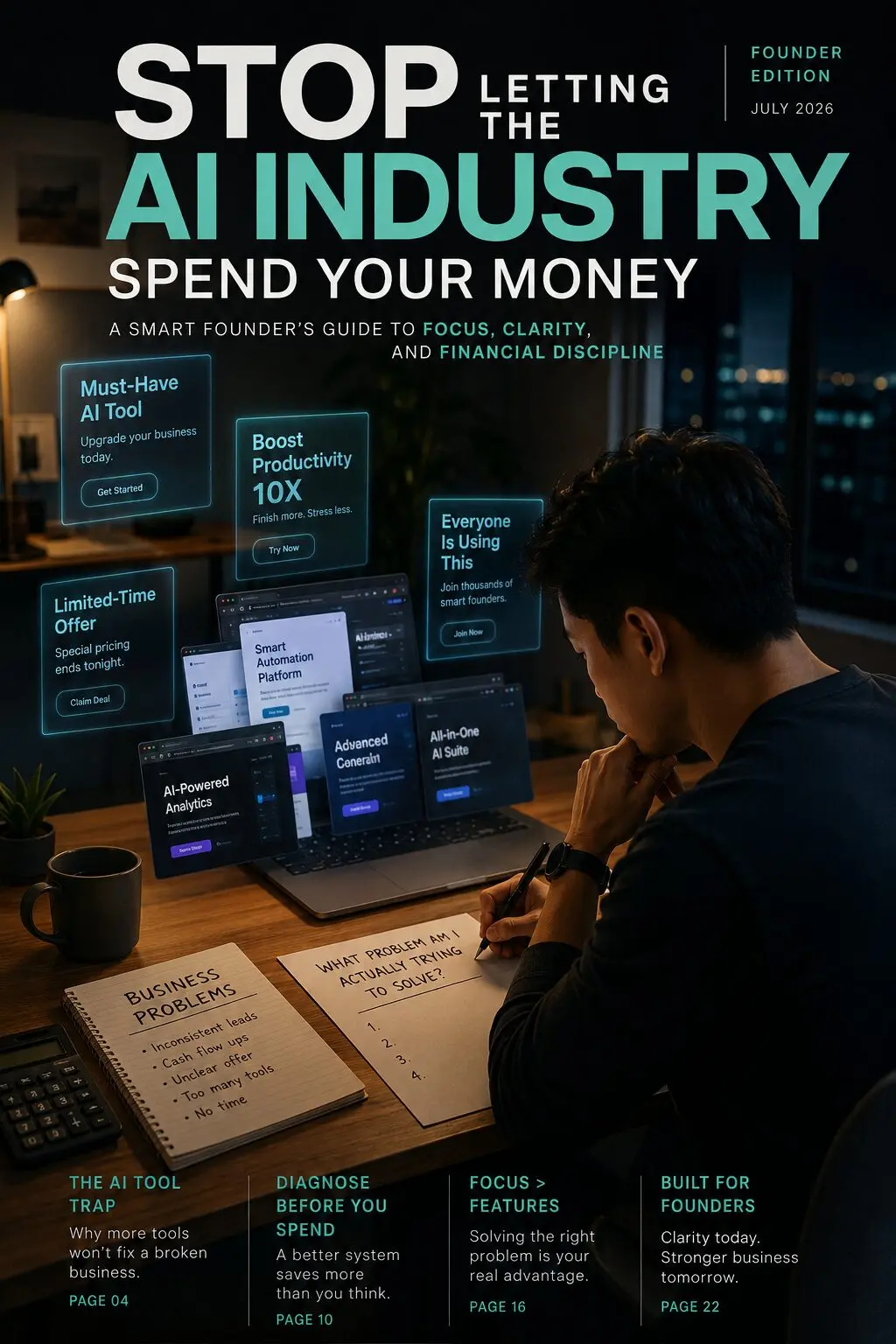 A bootstrapped solopreneur evaluating AI software purchases before making a business decision.